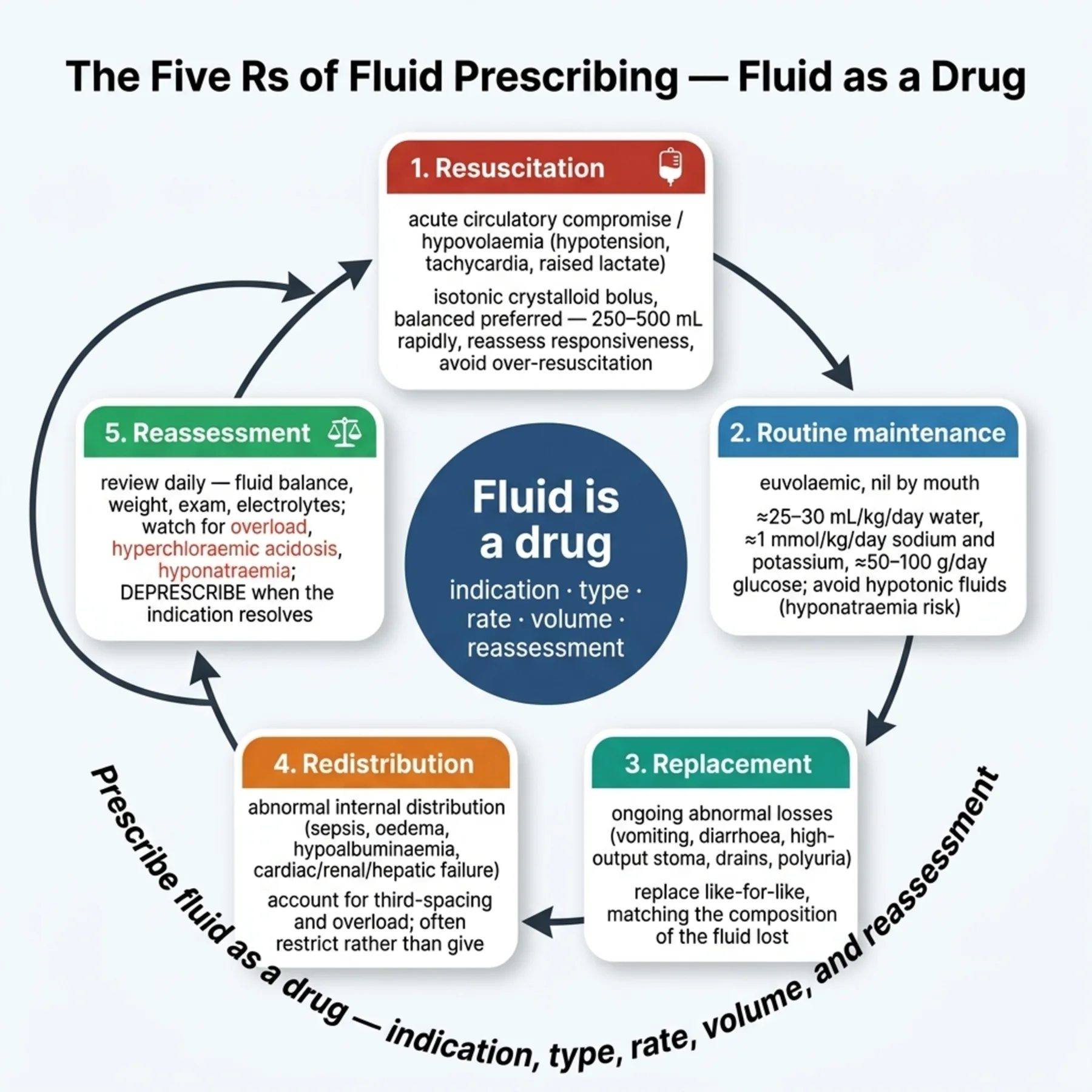 Figure 2.3 - The Five Rs of Fluid Prescribing — Fluid as a Drug