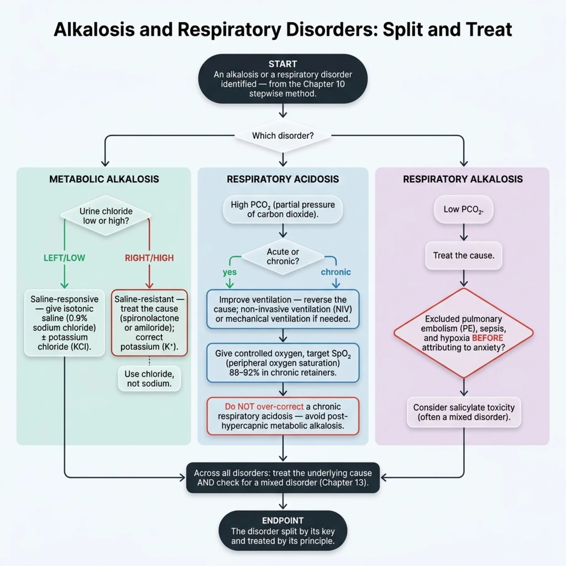 Flowchart 12.A - Alkalosis and Respiratory Disorders - Split and Treat