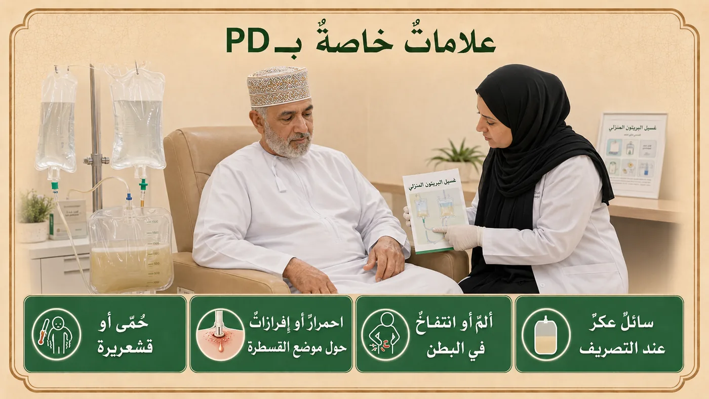 علاماتٌ خاصَّة بمرضى الغسيل البريتوني PD